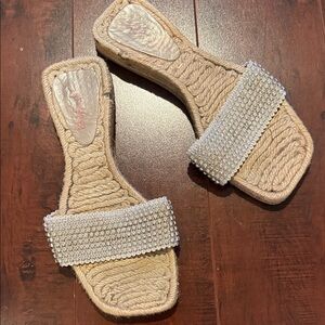 Kurt Geiger Cream Beaded Espadrilles